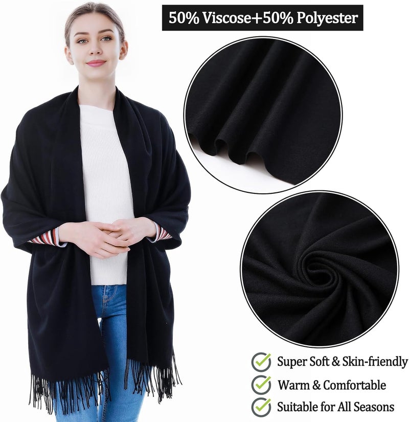 vimate Pashmina Scarf and Shawl - Soft Women Pashminas Wrap for Wedding Evening Party dresses - Image 4